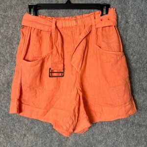 Lou & Grey Woman Size Small belted‎ elastic waistband high rise shorts